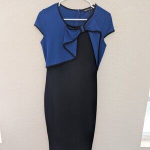 Rephyllis Bow Two Toned Blue Black Holiday Party Bodycon Dress Size M NWT